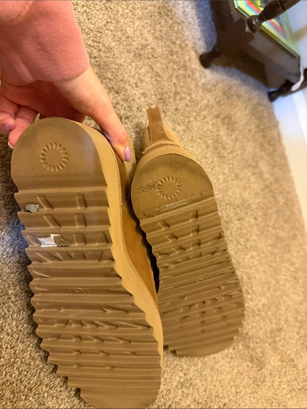 Women’s platform Ugg boots in tan
